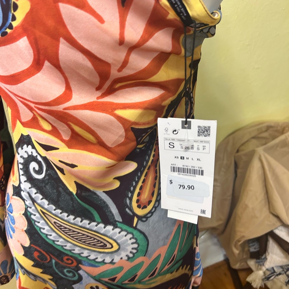 Zara Multicolor One-Shoulder Dress - Picture 6 of 7